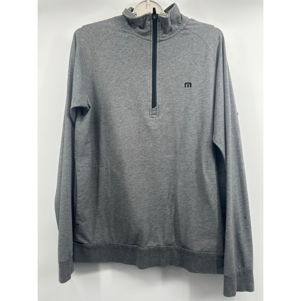Travis Mathew Men's Gray 1/4 Zip Sweater